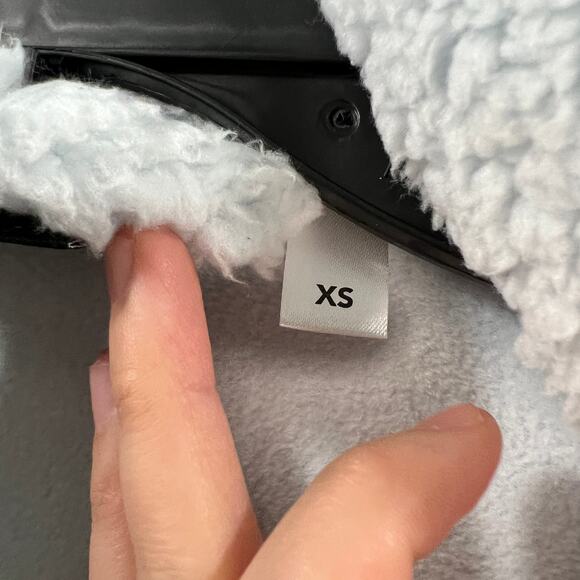 BumbleBella by Jill Martin Sherpa Shawl Collar Long Vest Baby Blue, X-Small - Picture 6 of 11